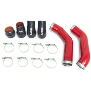 Dodge Ram Boost Tube Upgrade Kit - Banks Power - OEM left and right side boost tubes with constant diameter mandrel bent - Red powder-coated - `13-`18 Dodge Ram Boost Tube Upgrade Kit - Banks Power - OEM left and right side boost tubes with constant diameter mandrel bent - Red powder-coated - `13-`18